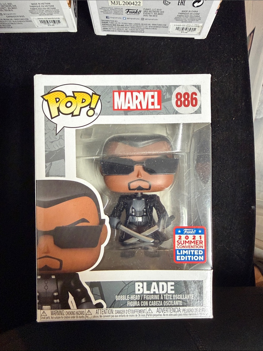 Funko Pop! Marvel Blade Figure - Black, Silver